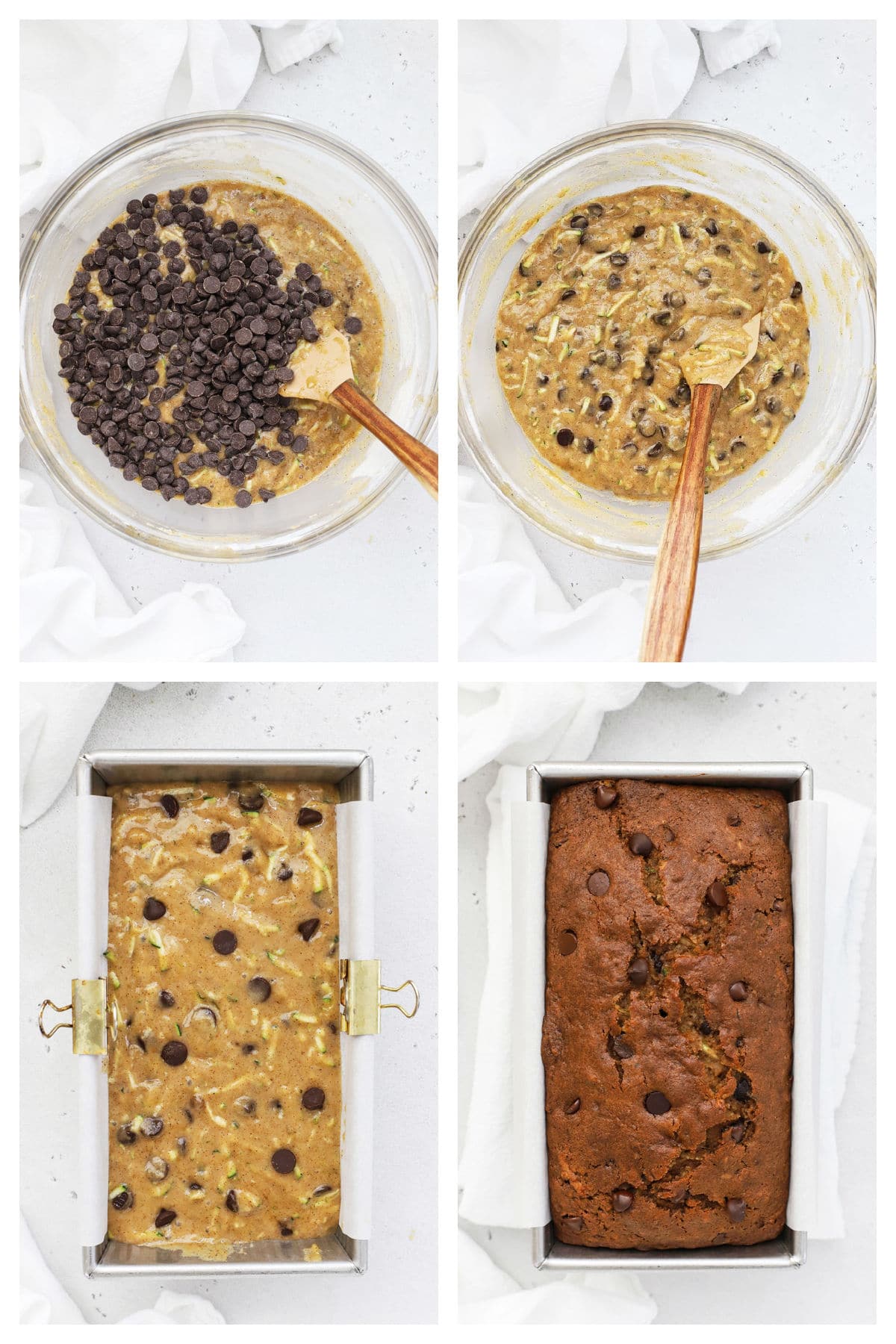 making gluten-free zucchini bread with chocolate chip step by step