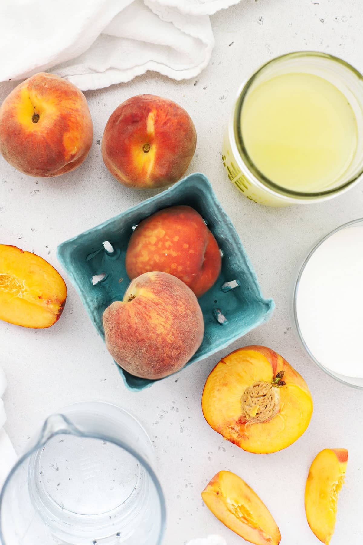 ingredients for homemade peach lemonade