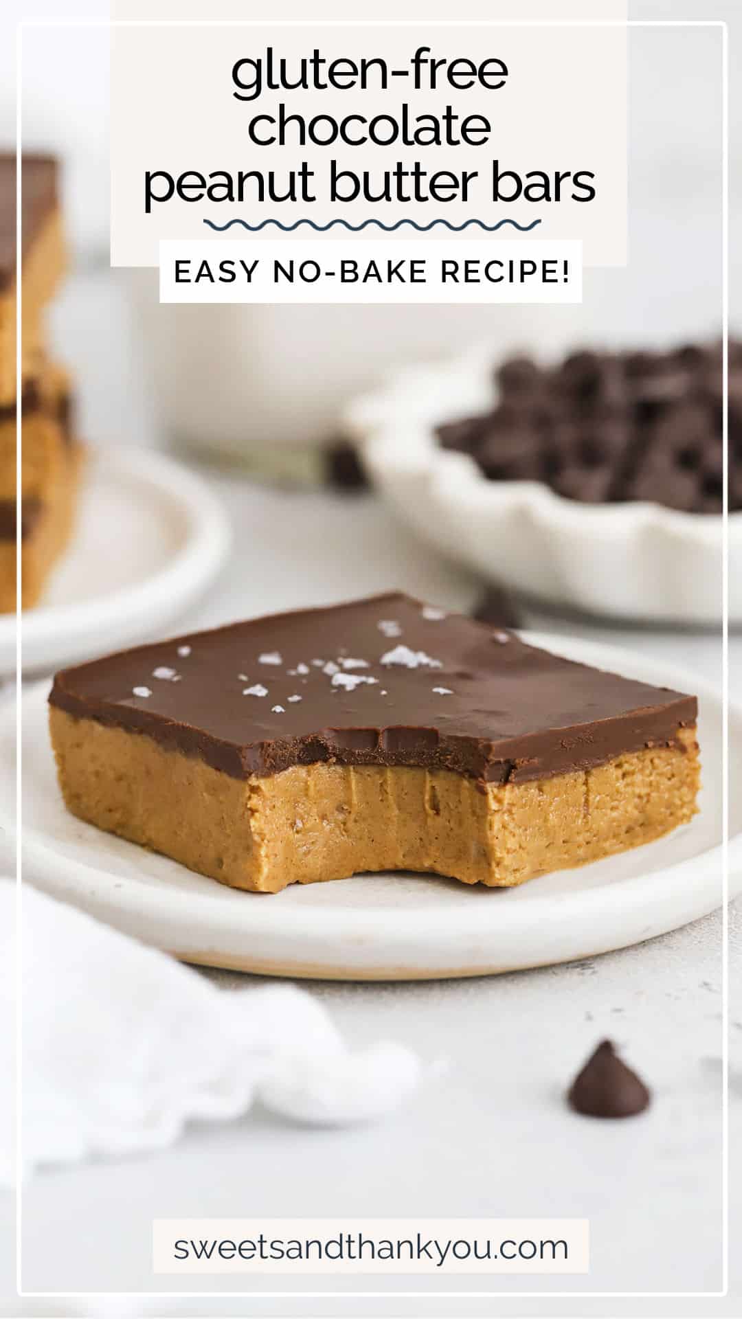 Let's make gluten-free lunch lady peanut butter bars! These no-bake gluten-free peanut butter bars are topped with a layer of chocolate for a delicious finish that's perfect for peanut butter lovers! / gluten free chocolate peanut butter bars / gluten free no bake peanut butter bars / gluten free no bake chocolate peanut butter bars recipe / no bake gluten free dessert / no bake gluten free treat / easy gluten free dessert recipe /