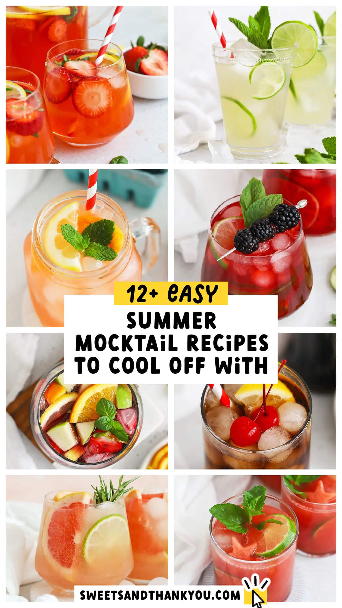 Cool off with these 13+ summer mocktail recipes! These delicious non-alcoholic summer drinks will help you beat the heat in style. From fruity mocktails to fun flavors of lemonade to classic virign drinks like virgin palomas and mojitos, there's a summer mocktail recipe for every occasion. 