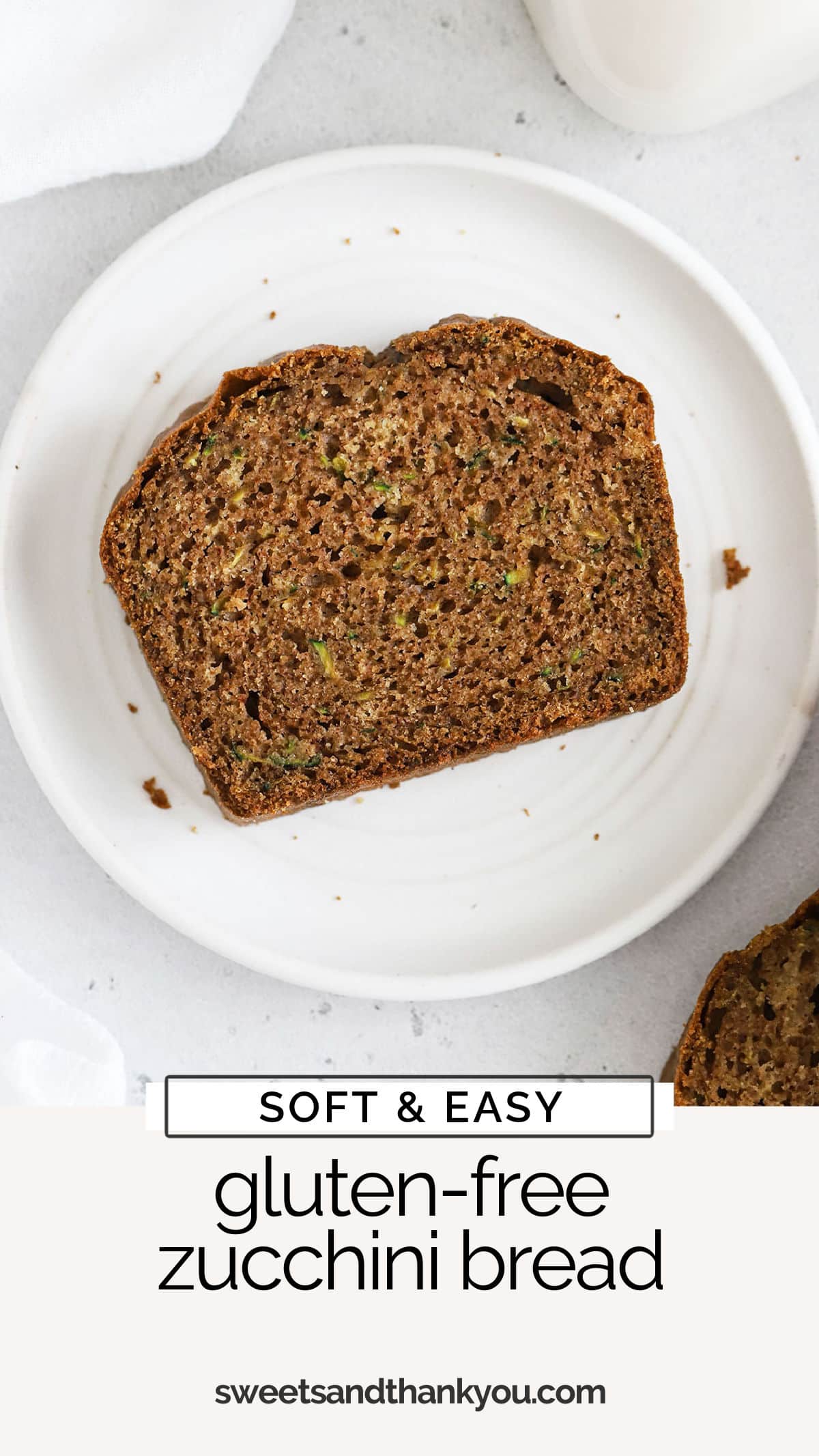 Summer is the perfect time to make this easy gluten-free zucchini bread recipe! You'll love the blend of spices, soft texture, and chocolate chips (or nuts) in every bite! / moist gluten free zucchini bread recipe / the best gluten-free zucchini bread recipe / gluten free chocolate chip zucchini bread / gluten free zucchini bread with walnuts /