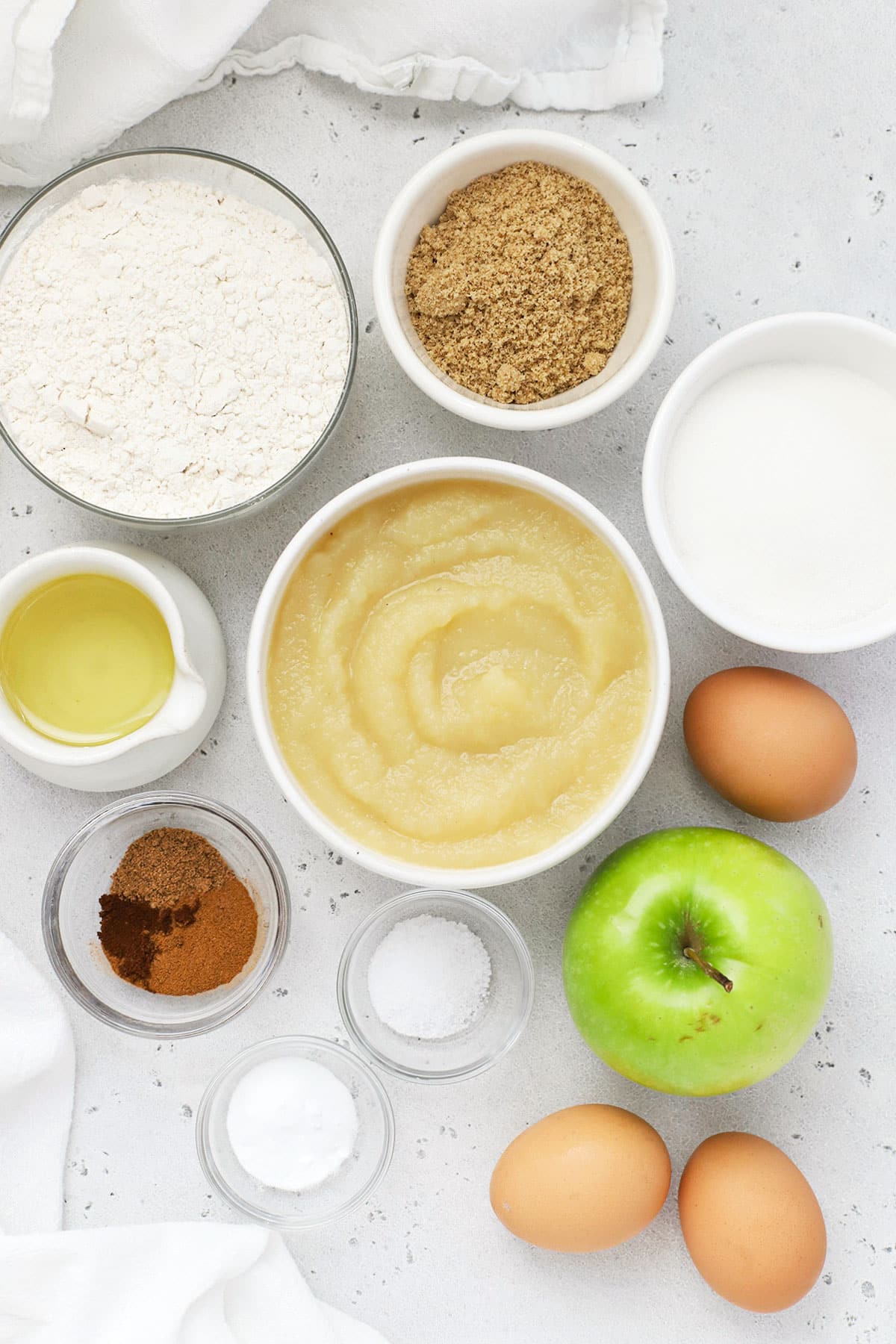 ingredients for gluten-free applesauce muffins
