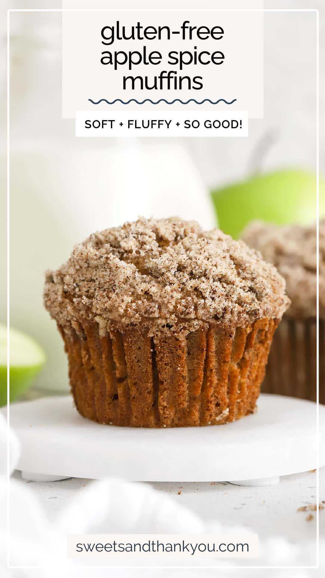 This easy gluten-free applesauce muffins recipe is made from simple ingredients & warm spices. You'll love the soft, fluffy texture! / gluten free apple muffins / gluten free muffins with applesauce / gluten free apple spice muffins / gluten free apple cinnamon muffins / gluten free apple muffin recipe / gluten free fall muffins / gluten free muffins recipe / gluten free breakfast for fall /