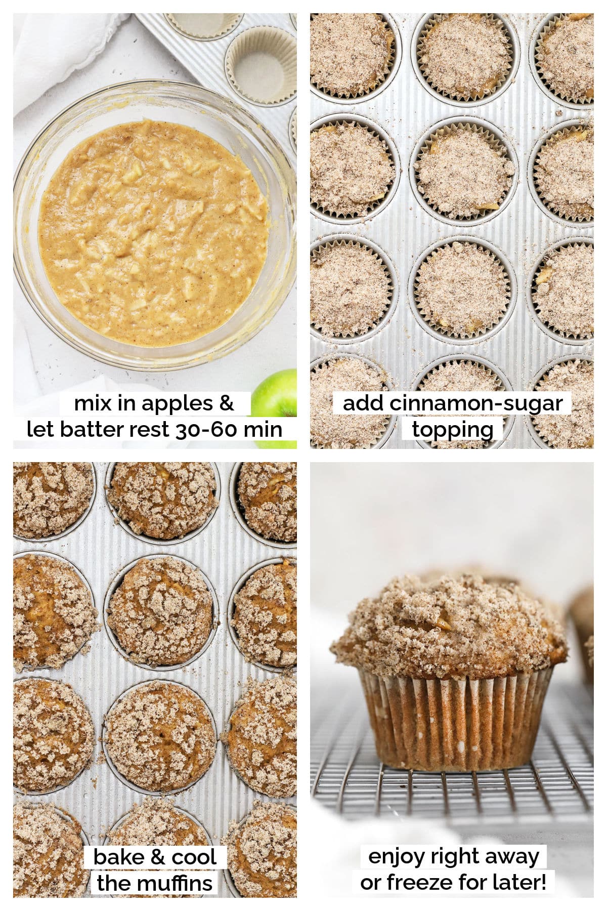 making gluten-free apple muffins step by step