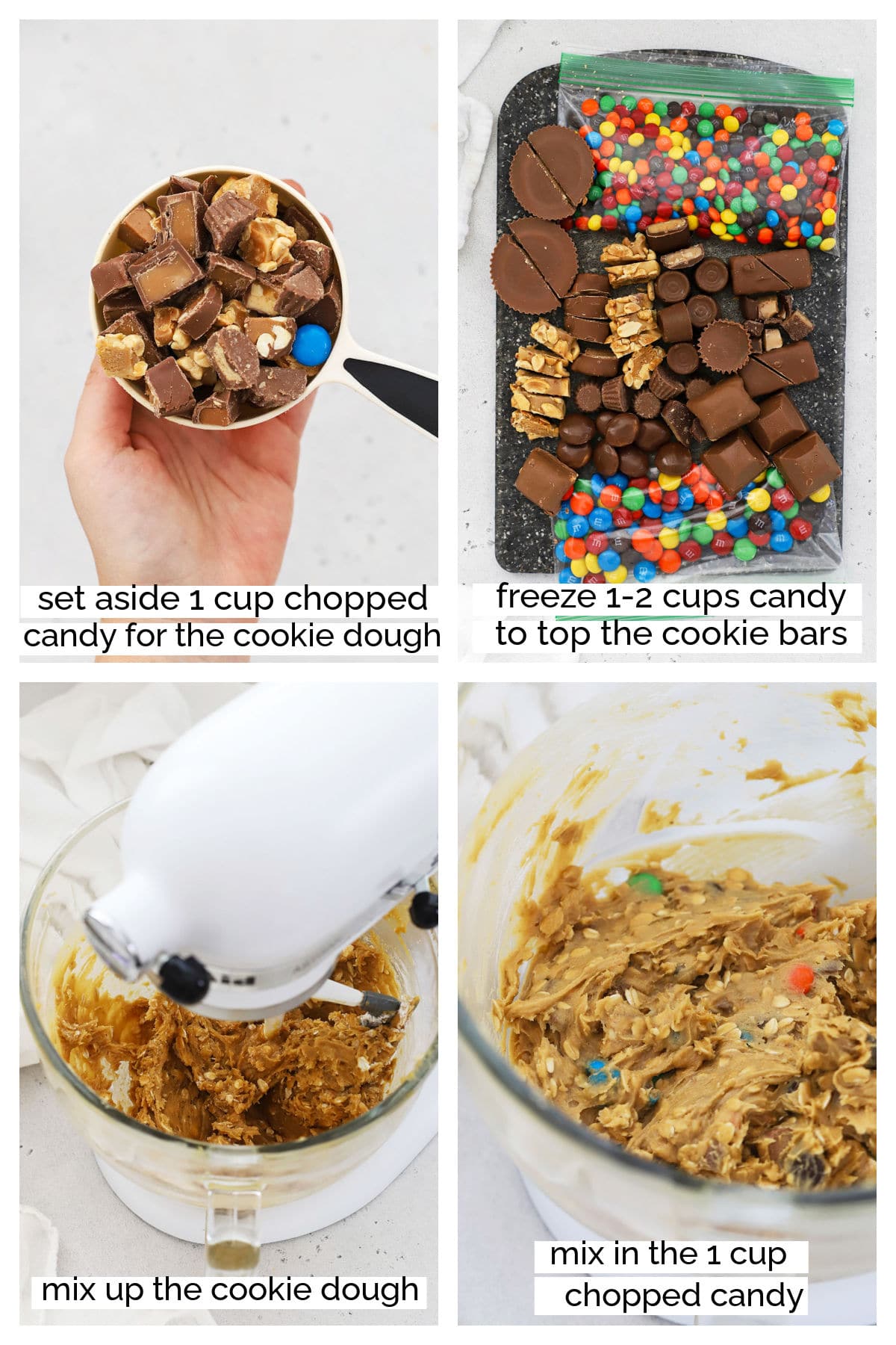 making gluten-free candy cookie bars step by step