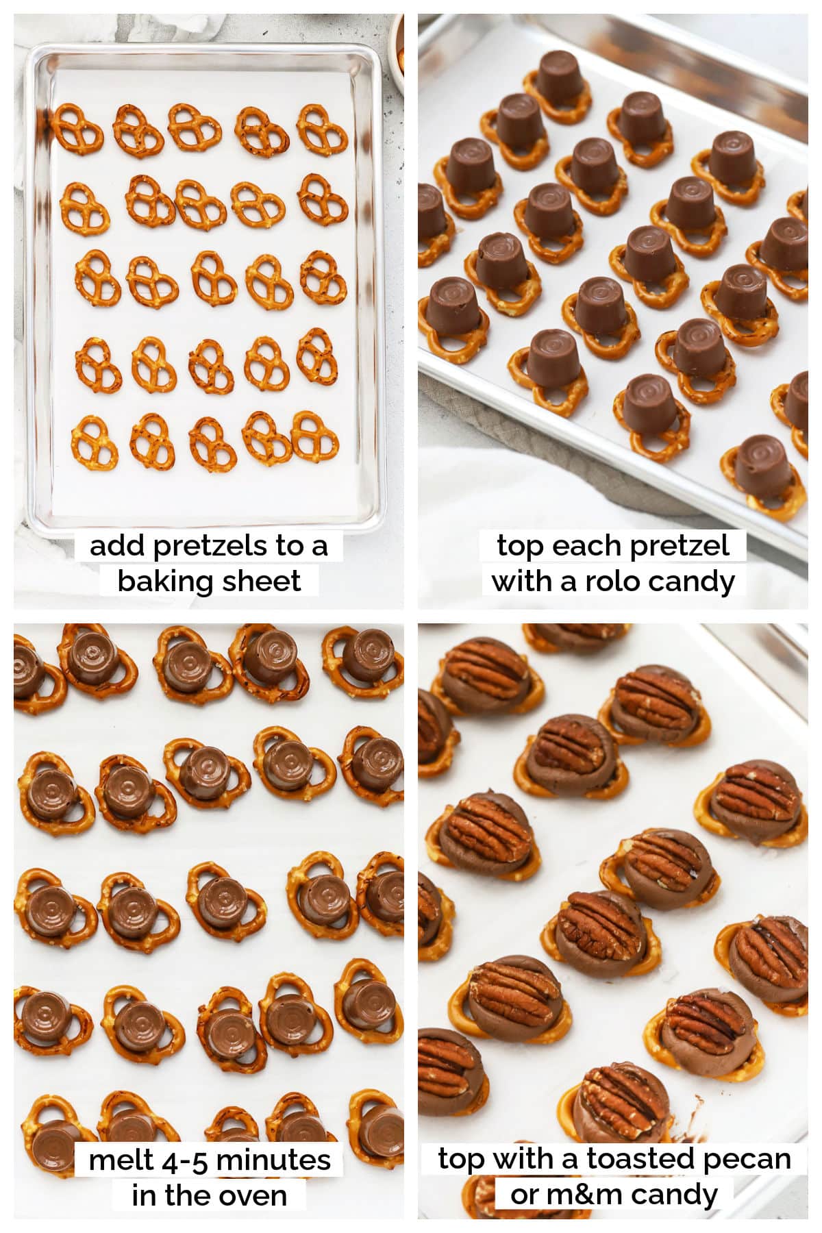 making Rolo pretzels step by step