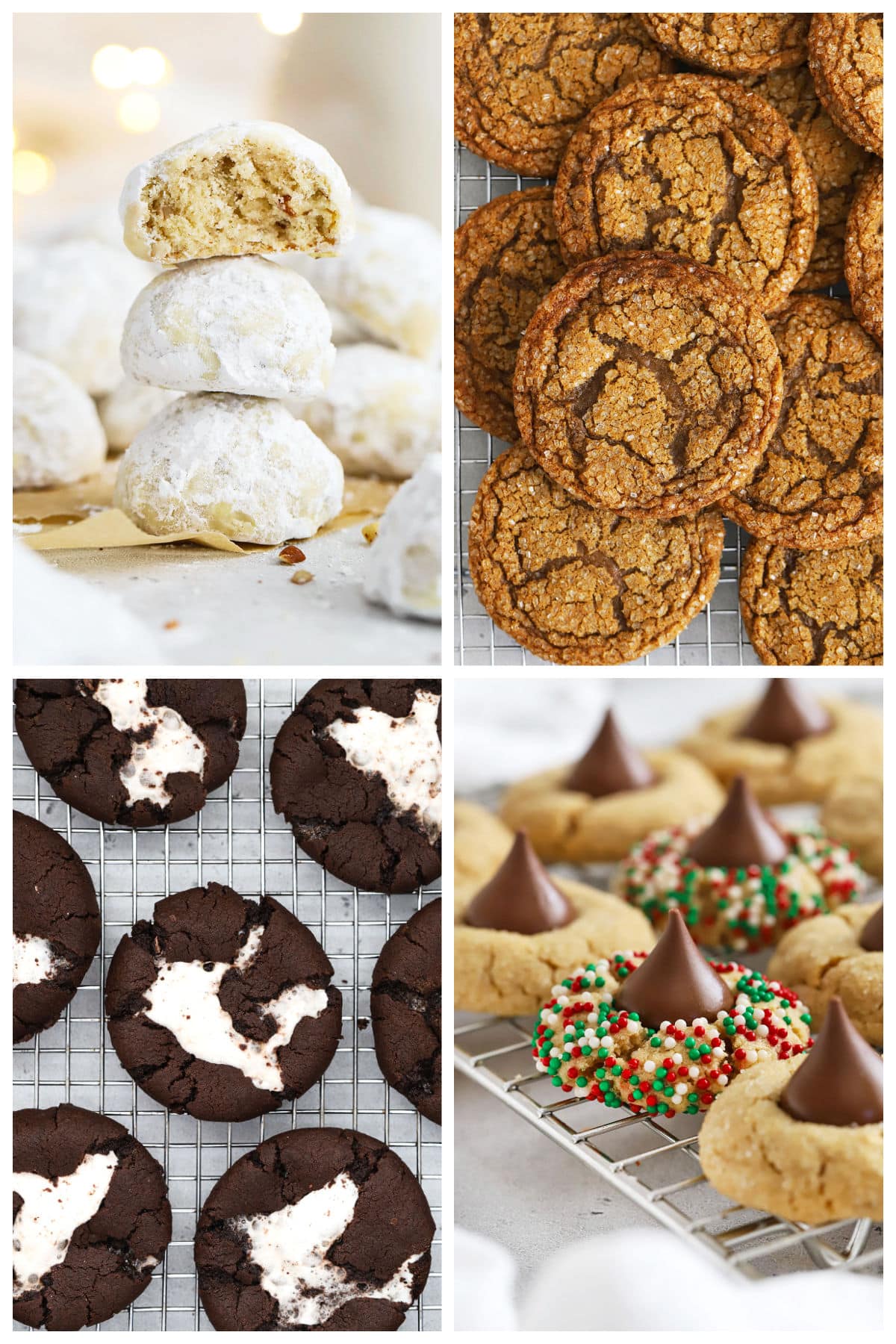 collage of gluten-free holiday cookies