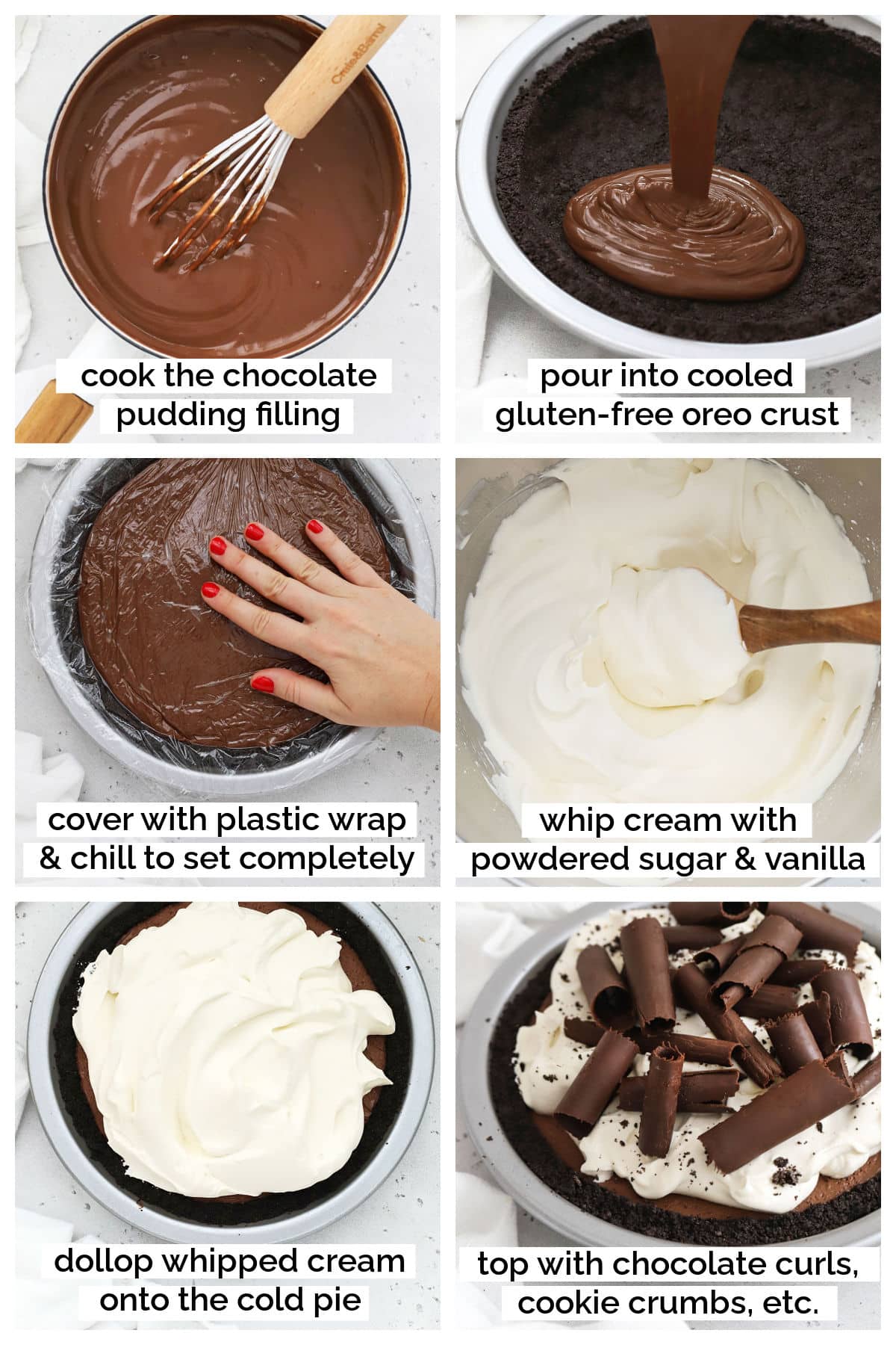making gluten-free chocolate pie, step by step