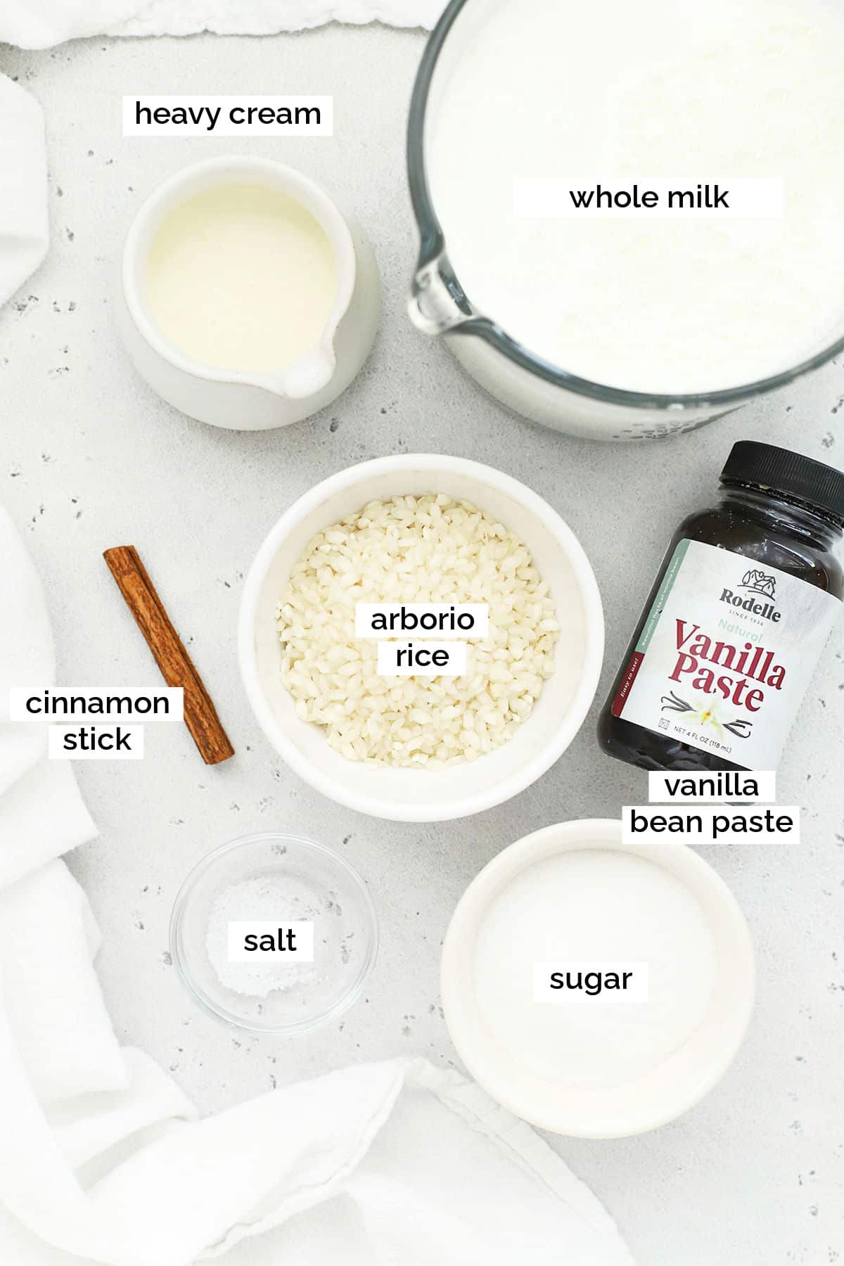 ingredients for gluten-free rice pudding