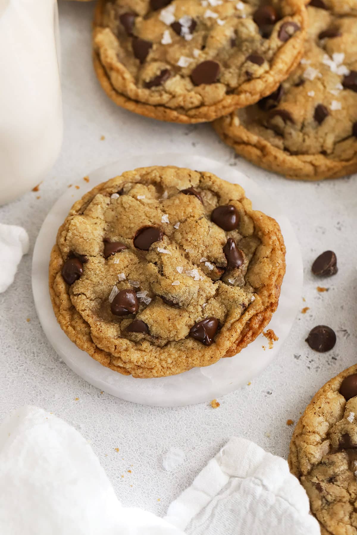 gluten-free chocolate chip cookies with golden edges