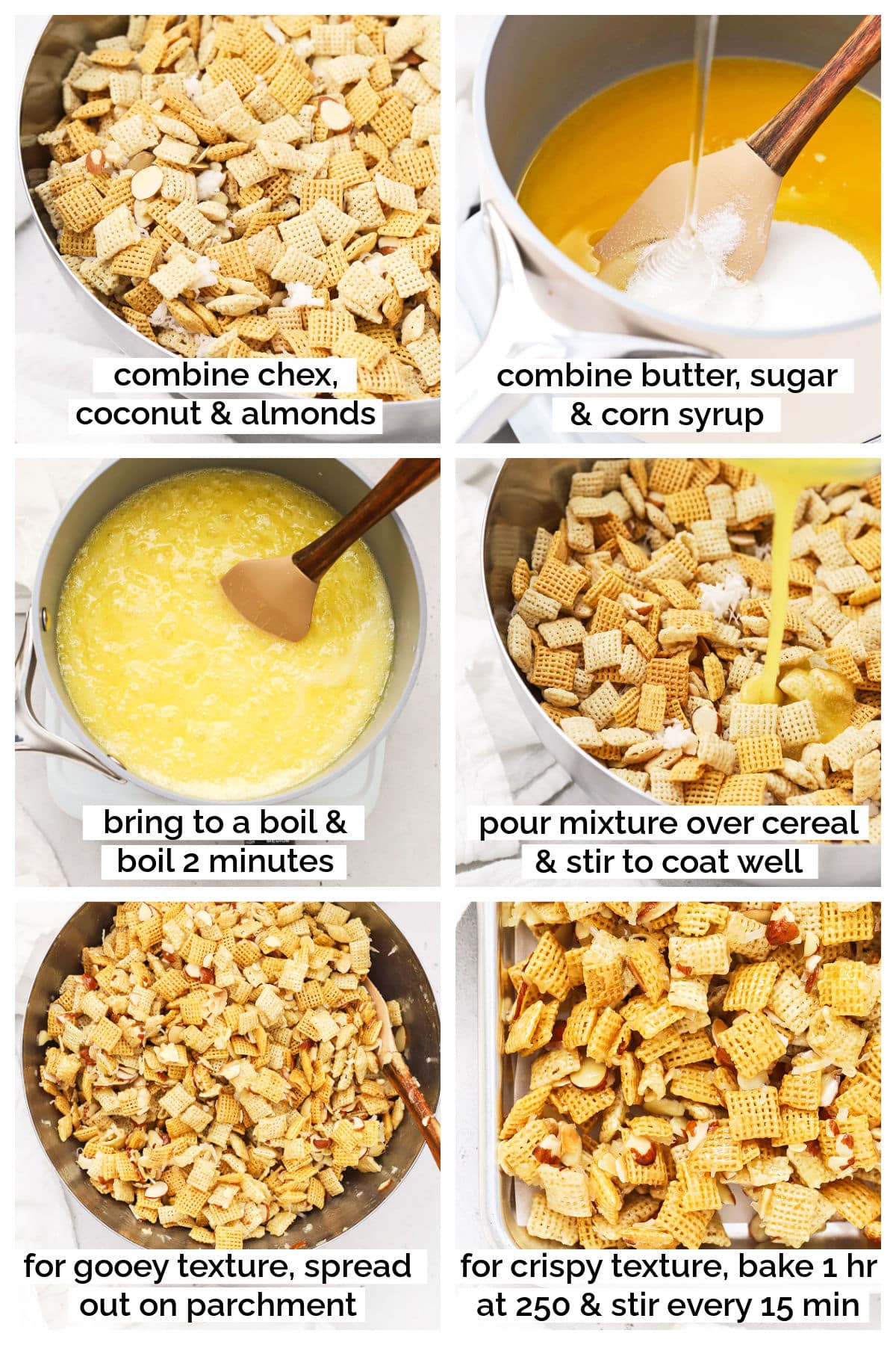 making gluten-free sweet chex mix step by step