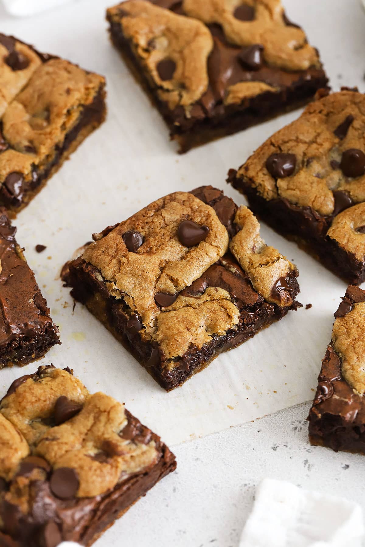 gluten-free brookies with brownie and cookie layers swirled together