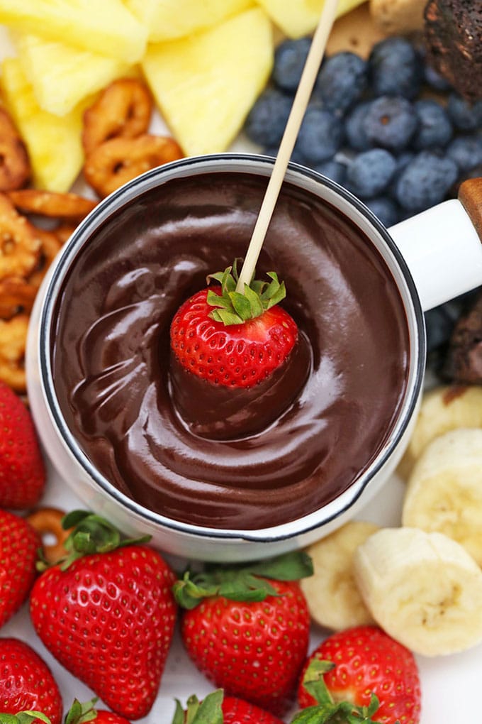 dairy-free chocolate fondue from One Lovely Life