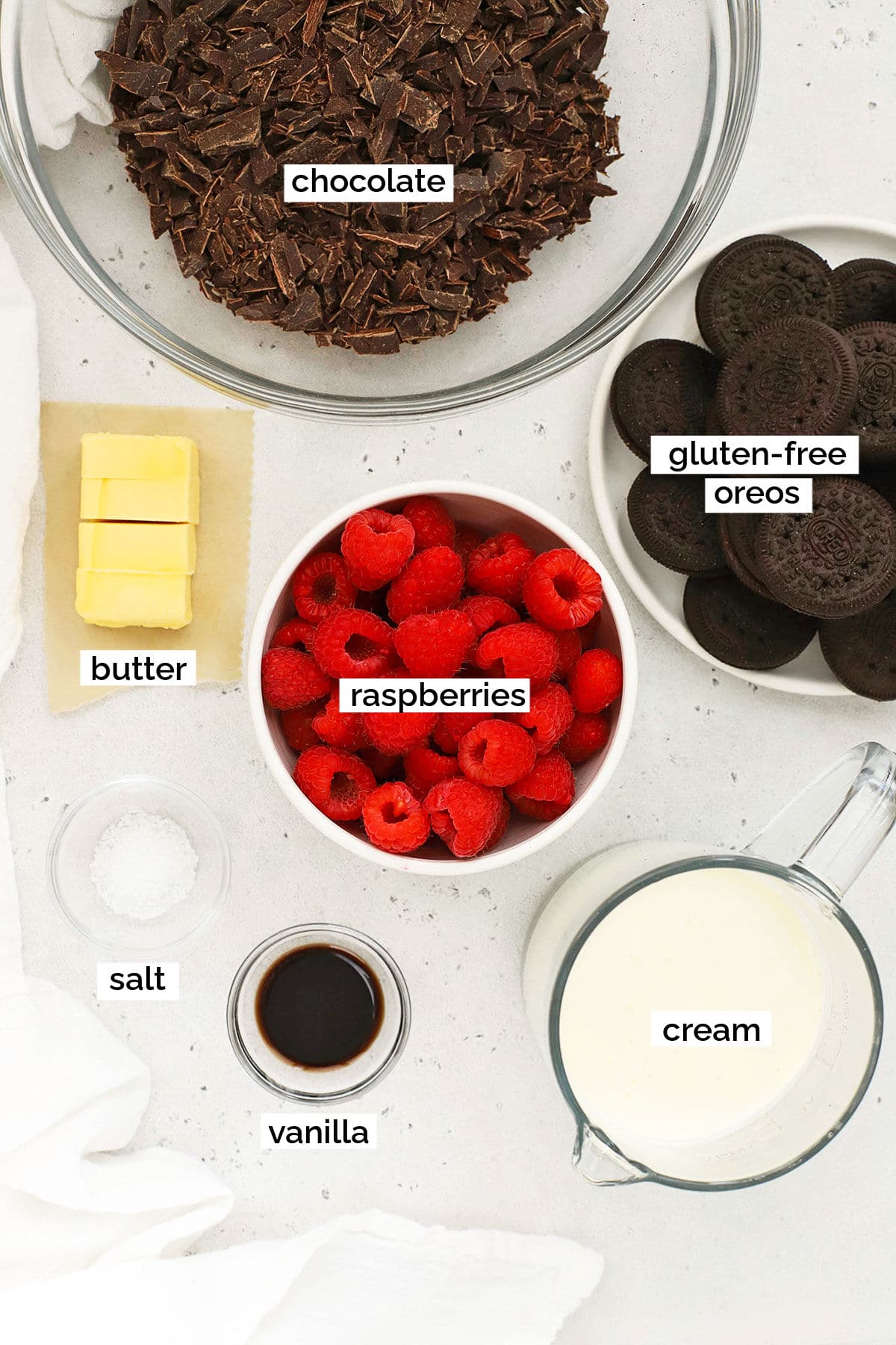 ingredients for gluten-free chocolate tart