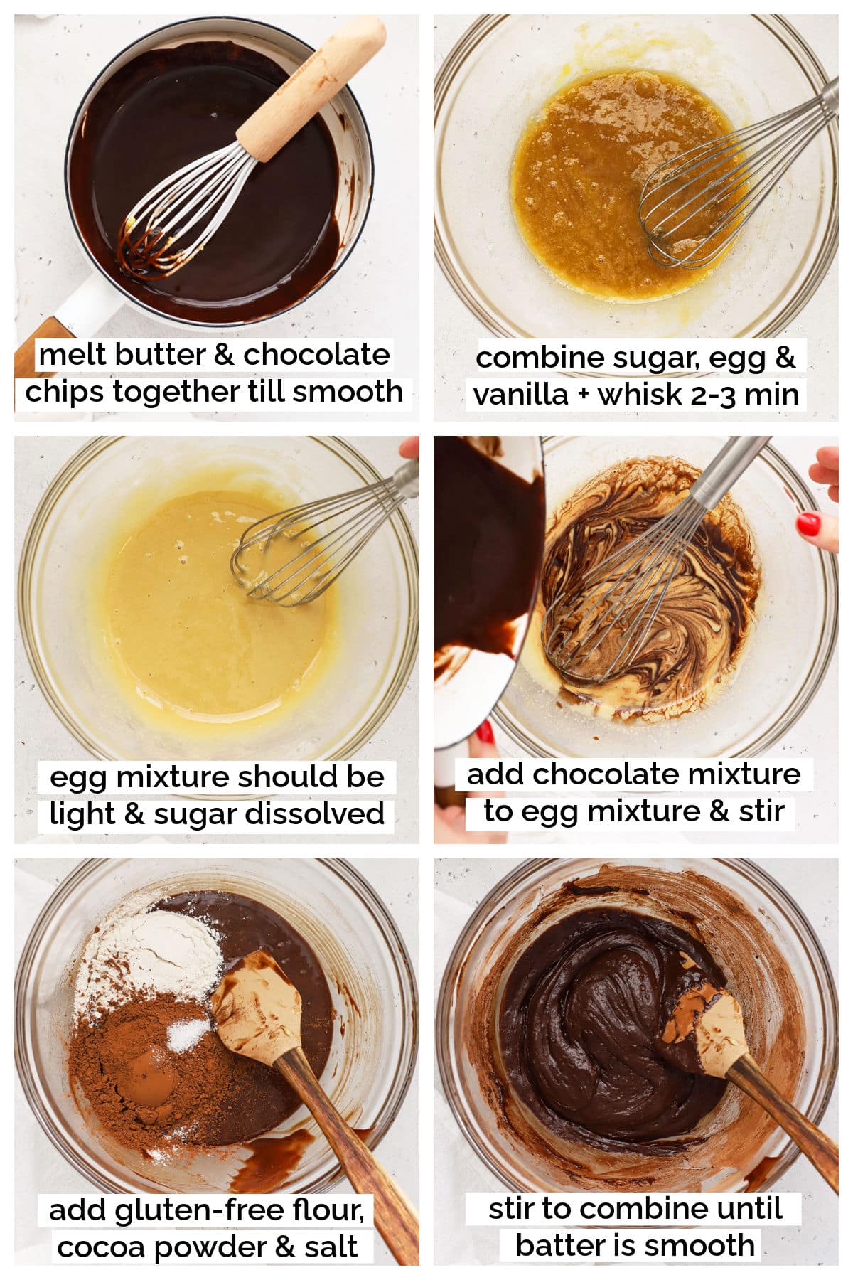 making gluten-free brownie layer step by step