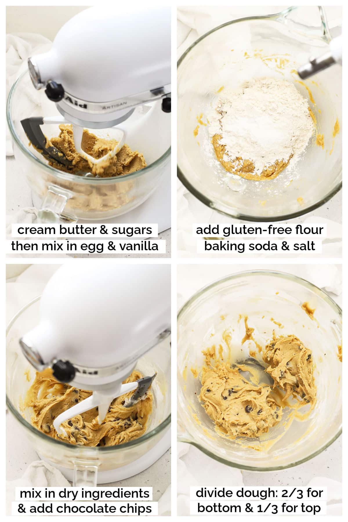 making gluten-free cookie layer step by step
