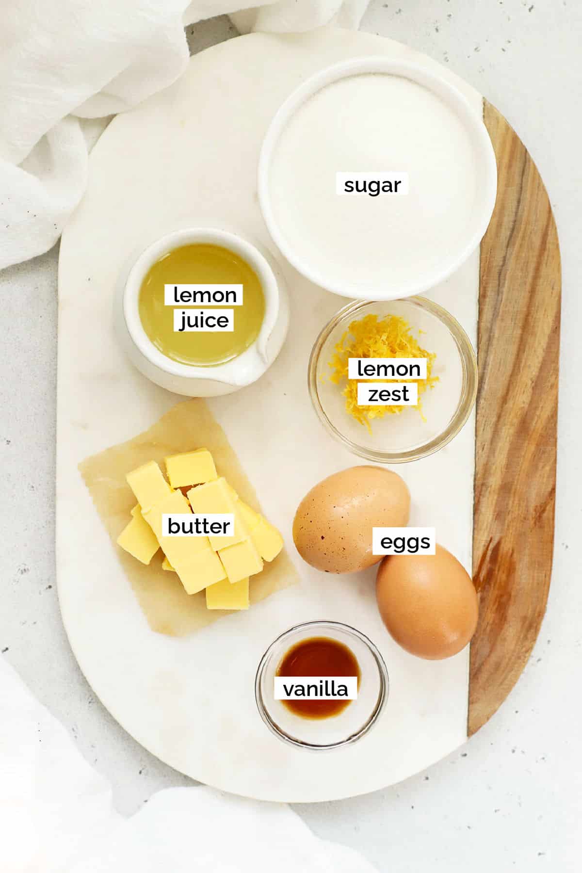 ingredients for homemade lemon curd