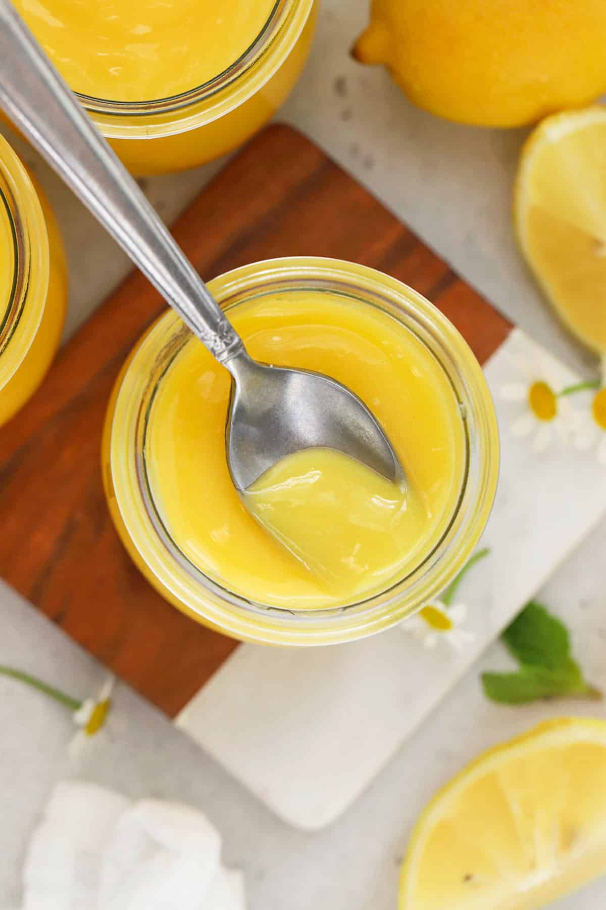 homemade lemon curd in a jar