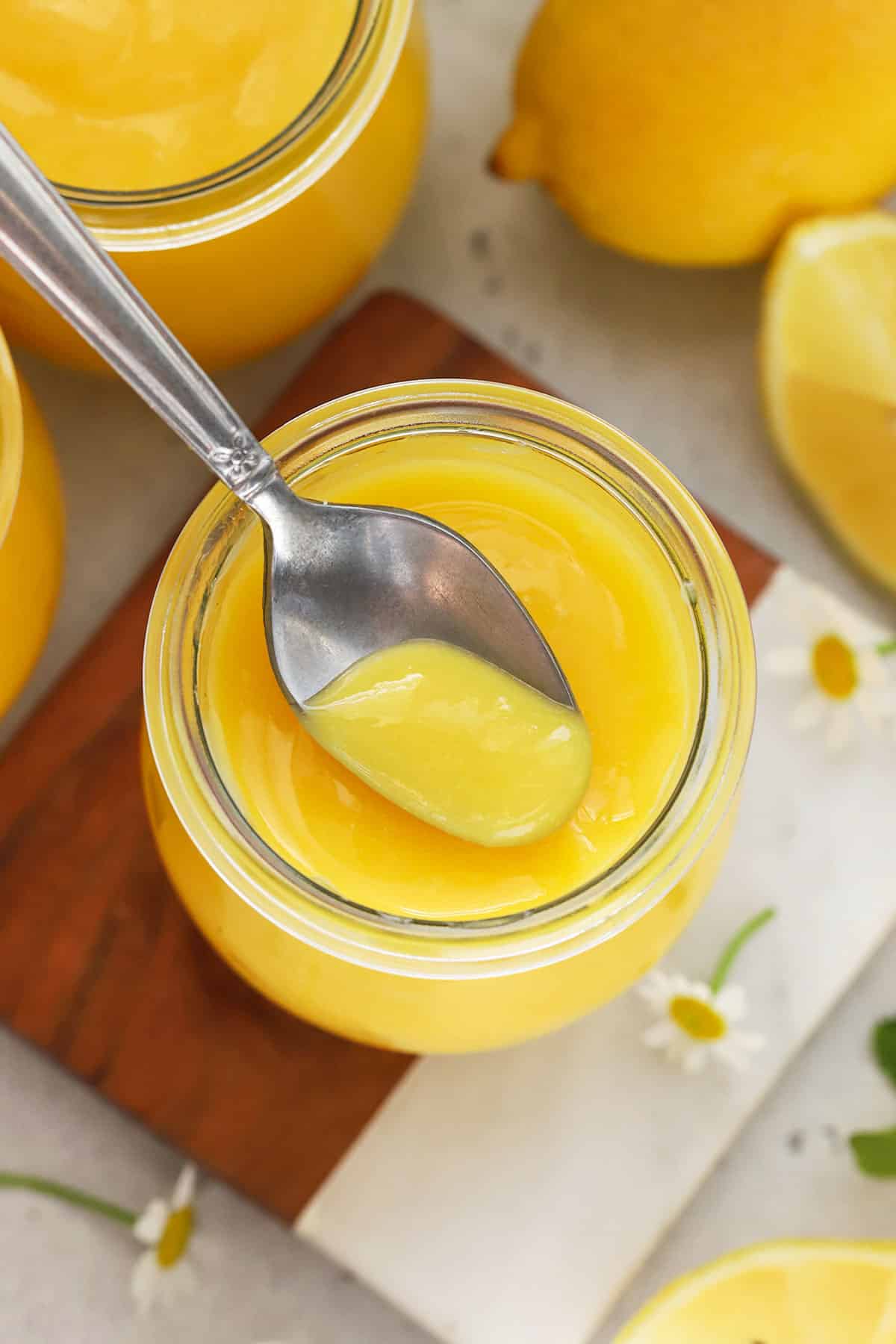 homemade lemon curd in a jar