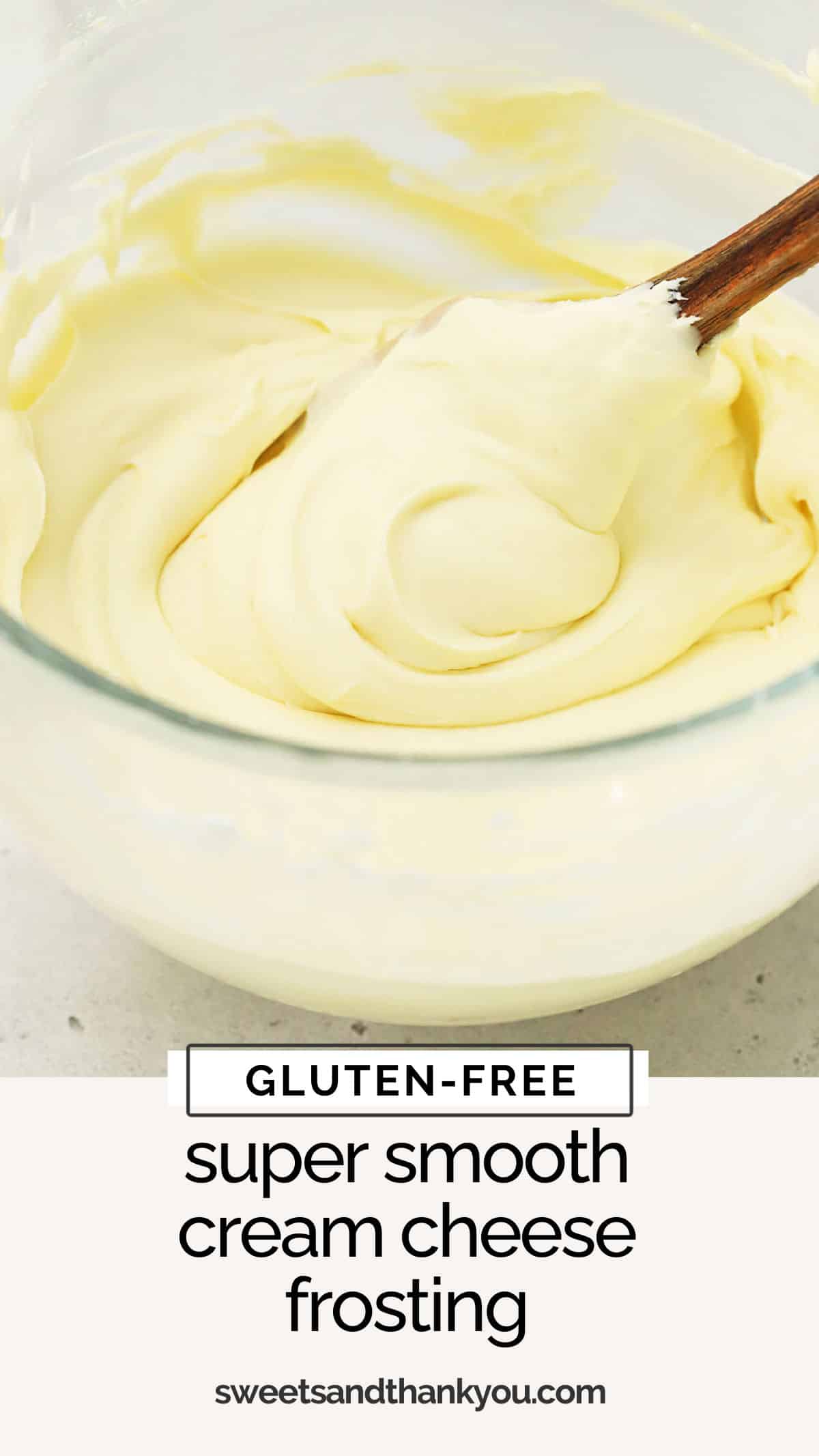 Our homemade cream cheese frosting recipe is naturally gluten-free, made from simple, delicious ingredients that taste delicious every time. It's the perfect pipeable cream cheese frosting for carrot cake, red velvet cake, pumpkin bars, cupcakes, and so much more. Get our tips for fluffy, smooth cream cheese frosting you can actually pipe, plus 10+ ways to use it in this post!