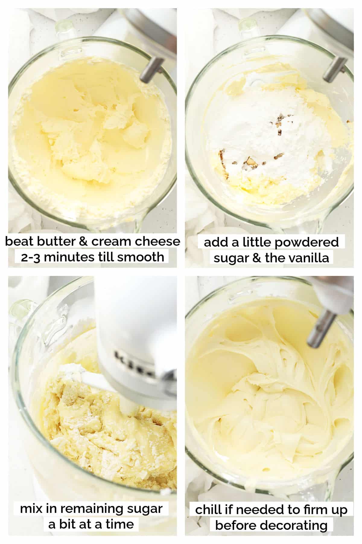 making cream cheese frosting step by step