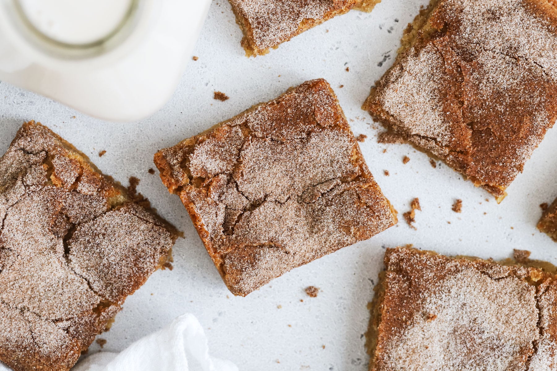 Gluten-Free snickerdoodle cookie bars with cinnamon sugar topping